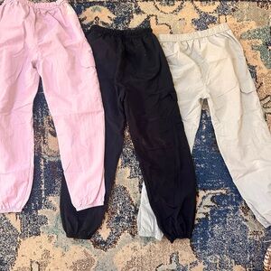 Kids Casual Pants - Pink, Black, and Light Gray